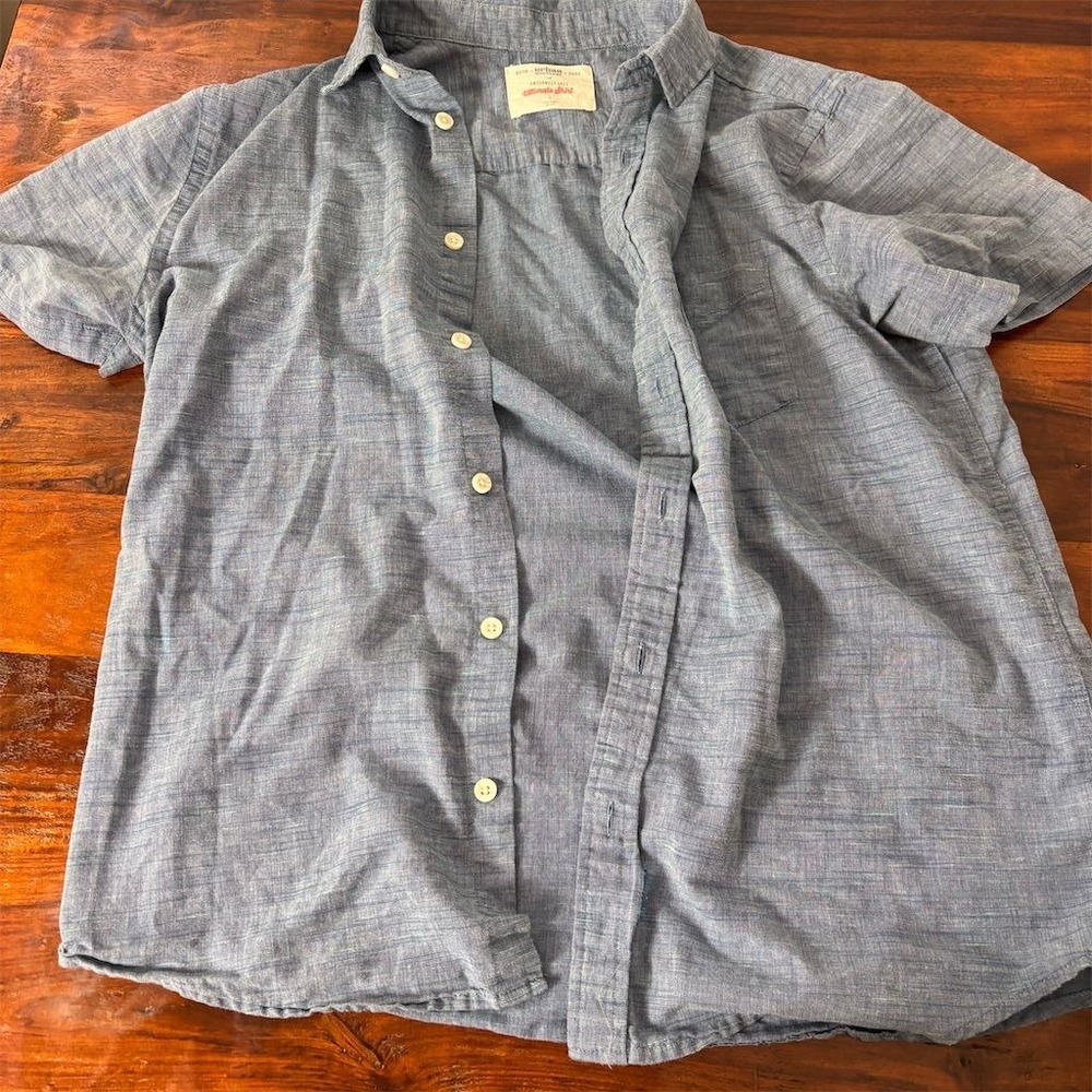 Urban Pipeline Men's L Gray Short Sleeve‎ Button-Up Casual Shirt